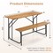 Patio Acacia Wood Picnic Table Bench for Two People, Single-Side Design